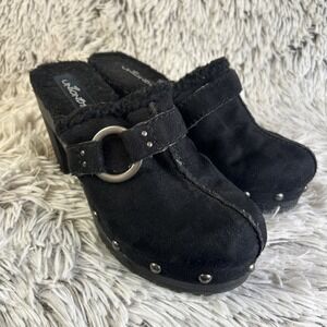 Union Bay Spuds 6M Black Clogs Mule Studded Chunky Block Y2K Lined Shoe‎ Bratz